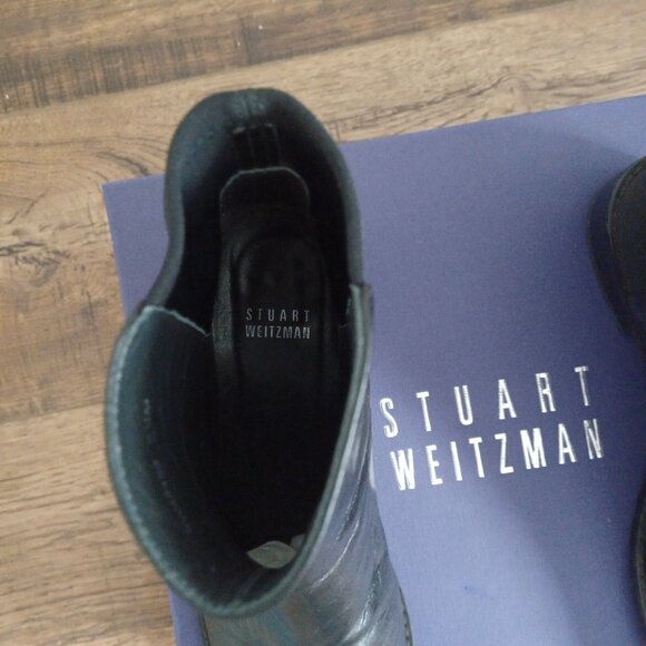 Stuart Weitzman Black Leather ankle Boots - Picture 5 of 6